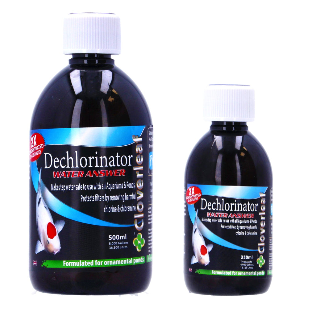 Cloverleaf Dechlorinator Water Answer Pond Treatment Tap Safe 250ml & 500ml