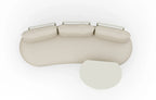Kiki Beige 3-Seater Curved Garden Sofa and Coffee Table
