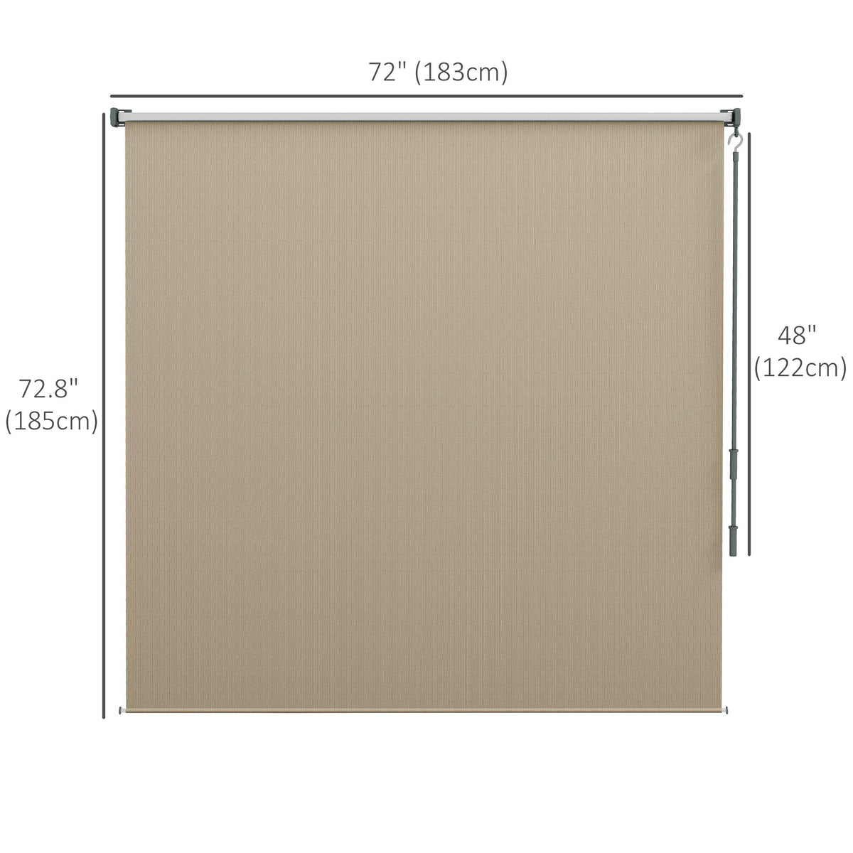 6'W x 6'H Roller Shades for Porch Balcony Gazebo, Beige
