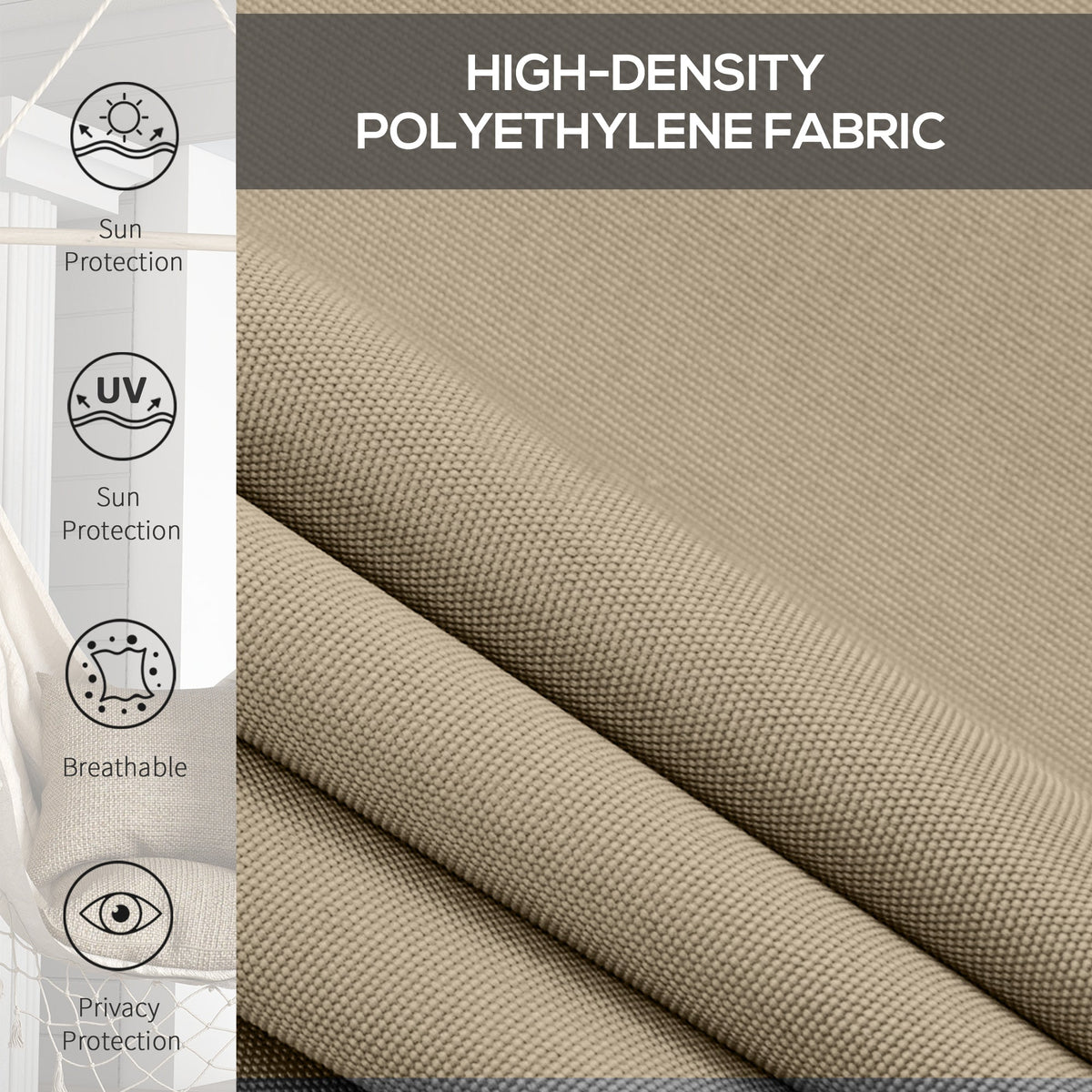 6'W x 6'H Roller Shades for Porch Balcony Gazebo, Beige