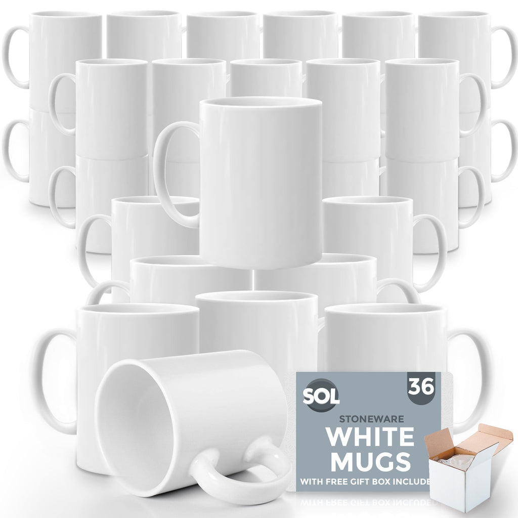 12-48 Plain White Mugs 330ml | Large Coffee & Tea Cups