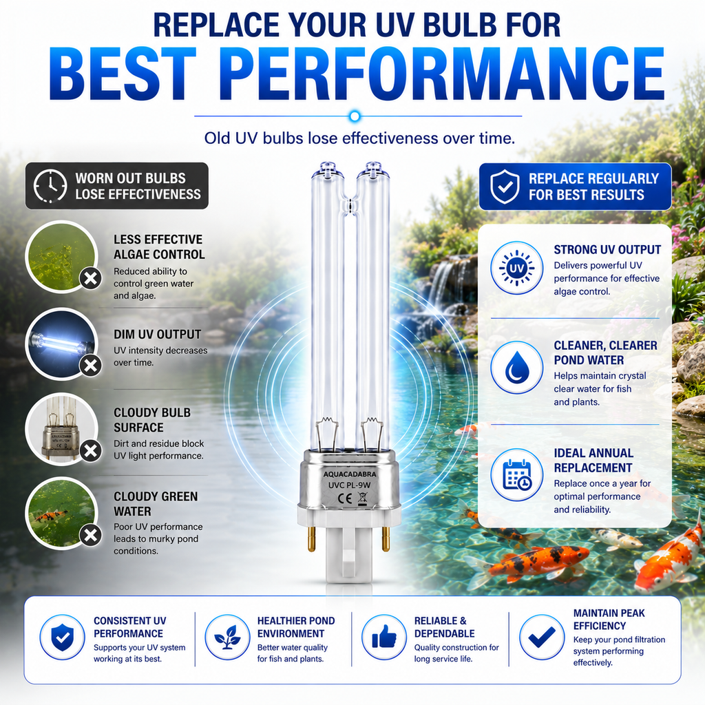 Aquacadabra PLS UV Replacement Bulb 5W 7W 9W 11W Pond Clarifier