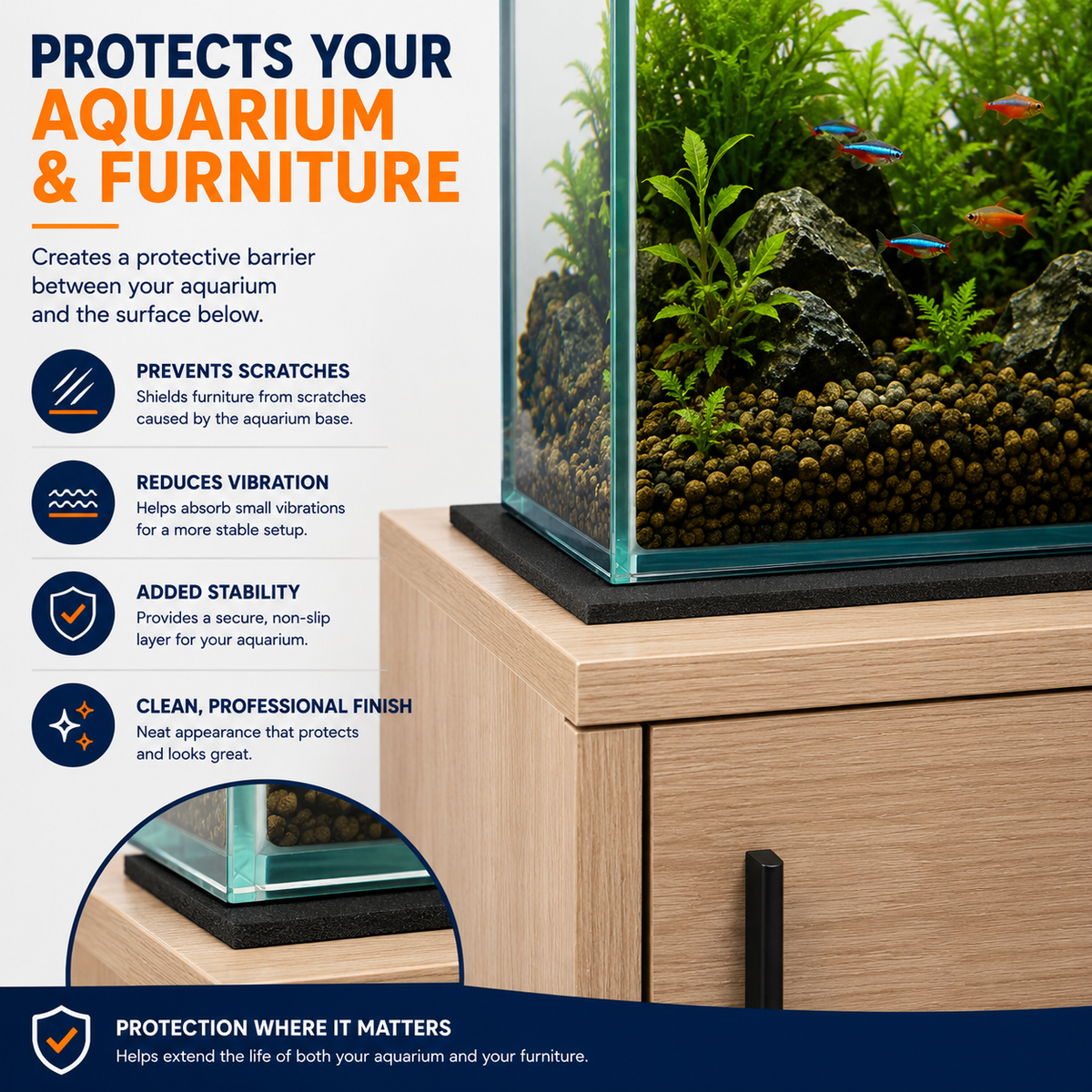 Aquael Fish Tank Protective Foam Base Mat