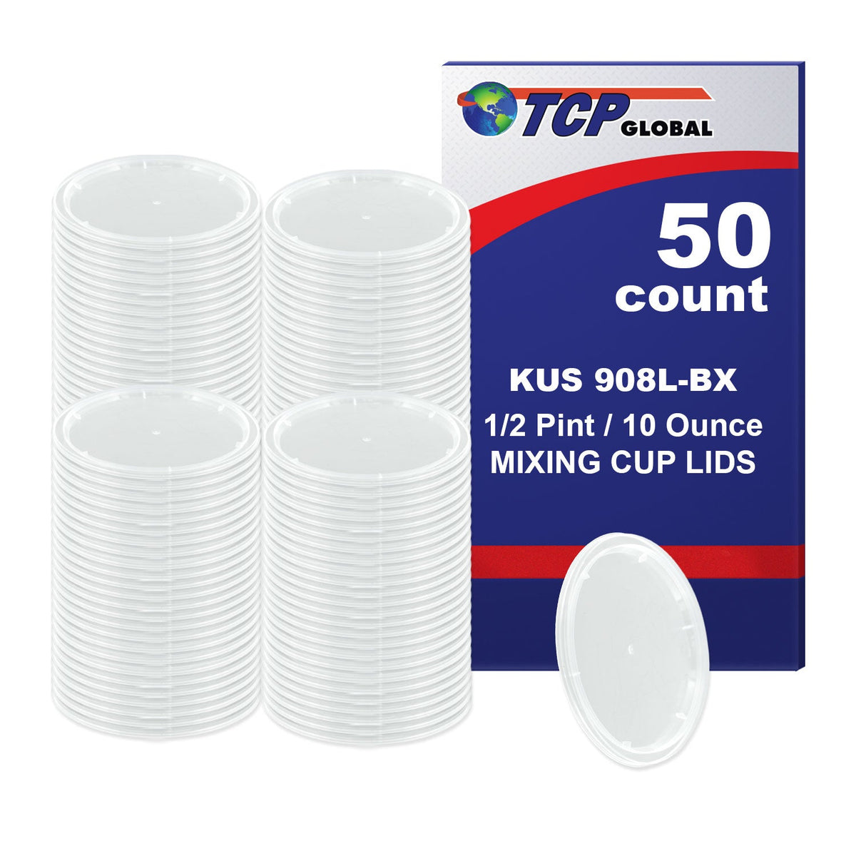 Paint Mixing Cup Lids Only (Box of 50) 1/2 Pint Size - Exclusively Fits Custom Shop/Cups, 8 Ounce Size - Auto Paint Cup Lids for Acrylic
