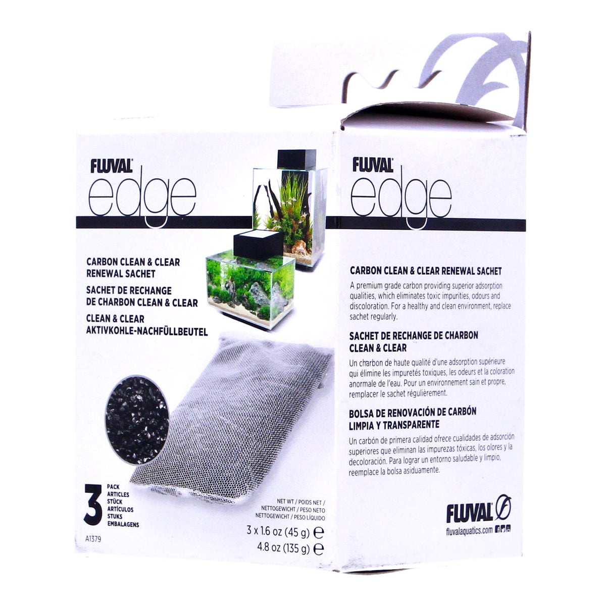 Fluval Edge Carbon Clean and Clear Sachets - A1379