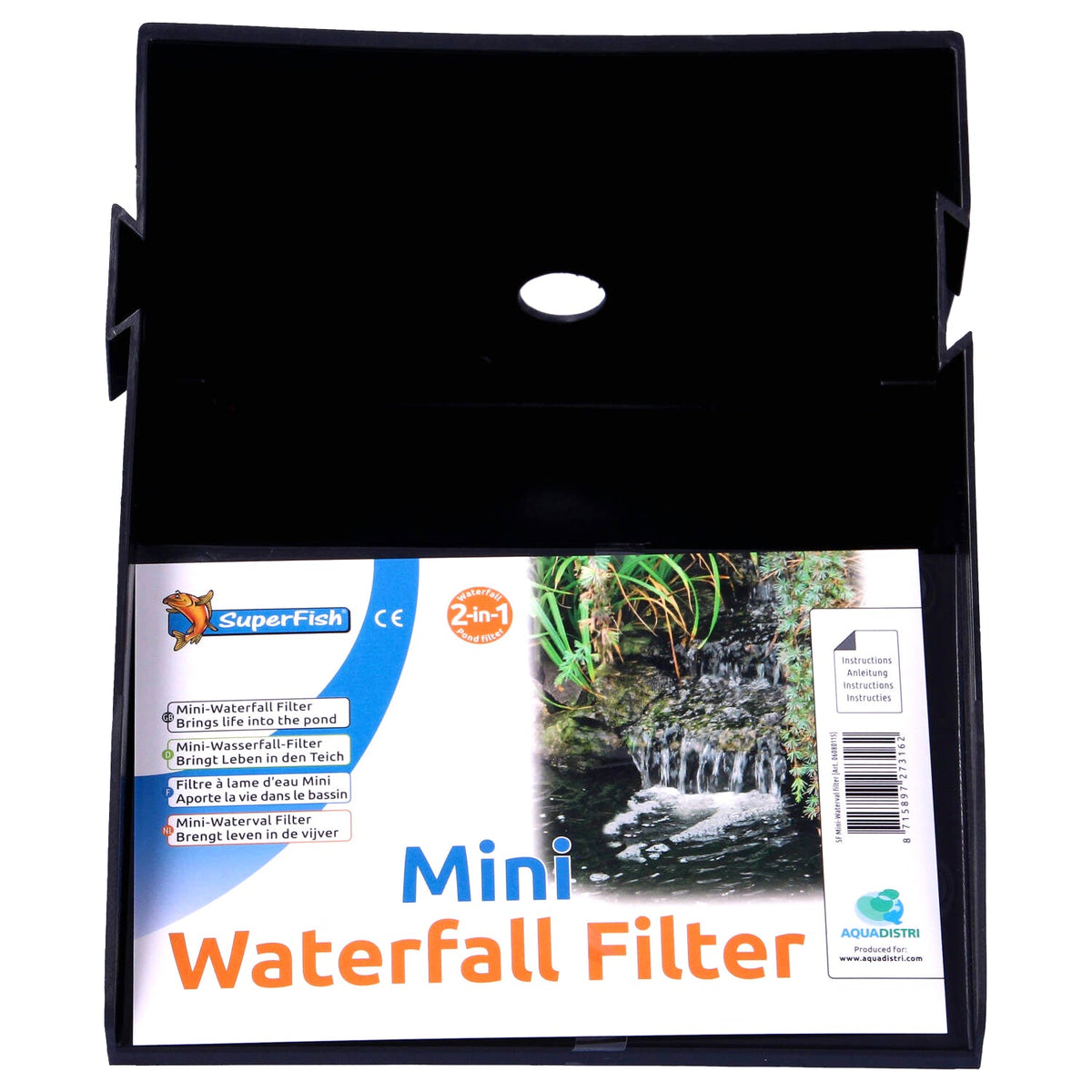 Superfish Pond Waterfall Filter with Media & Hose Tail