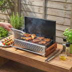 Outsunny Portable BBQ Grill, Folding Charcoal Barbecue Grill with Removable Charcoal Basin for Camping Picnic Garden Party, Black