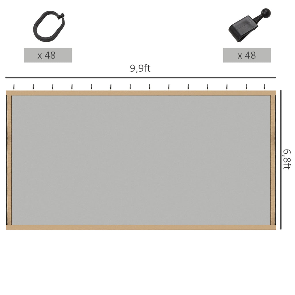 Replacement Mosquito Netting for Gazebo 10' x 10'with Zippers, Beige