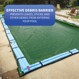 30' x 50' Rectangle 12-Year In Ground Pool Winter Cover - Green