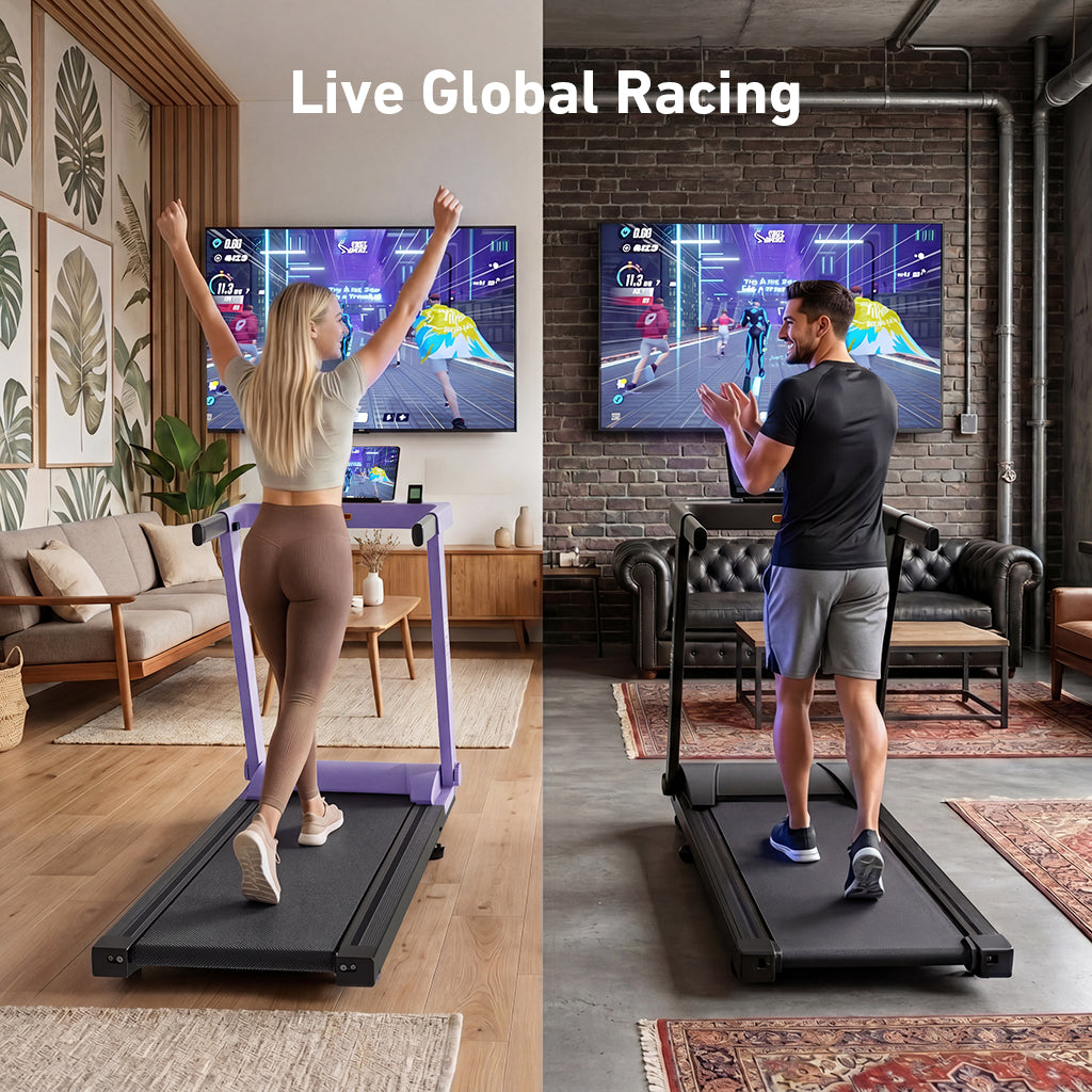 DeerRun All-New 2026 A1 Pro Move+  6% Incline Foldable Treadmill——Upgraded Chip & NFC Support | 350 lbs, 10 mph Dreamy Violet