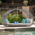 Alora 2-Person Outdoor Wicker Daybed with Aluminum Frame and Cushions