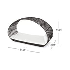 Alora 2-Person Outdoor Wicker Daybed with Aluminum Frame and Cushions