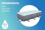 13.3ft x 6.7ft x 39.5in Rectangular Steel Pro MAX Above Ground Pool Set