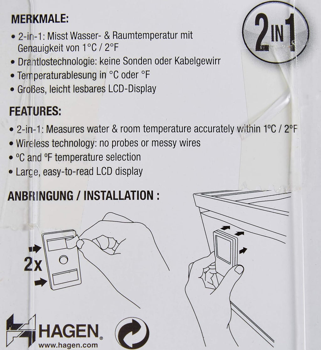 Fluval 2in1 Wireless Aquarium Thermometer & Room Monitor