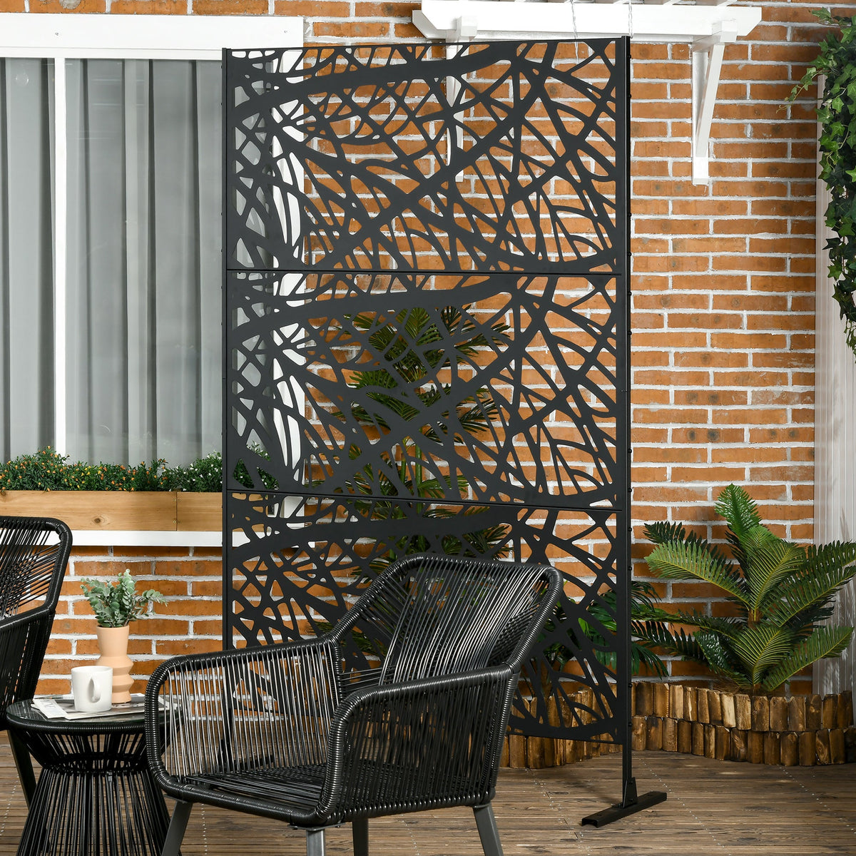 6.5FT Privacy Screen with Twisted Branch Design for Decorative Shade & Climbing Plants