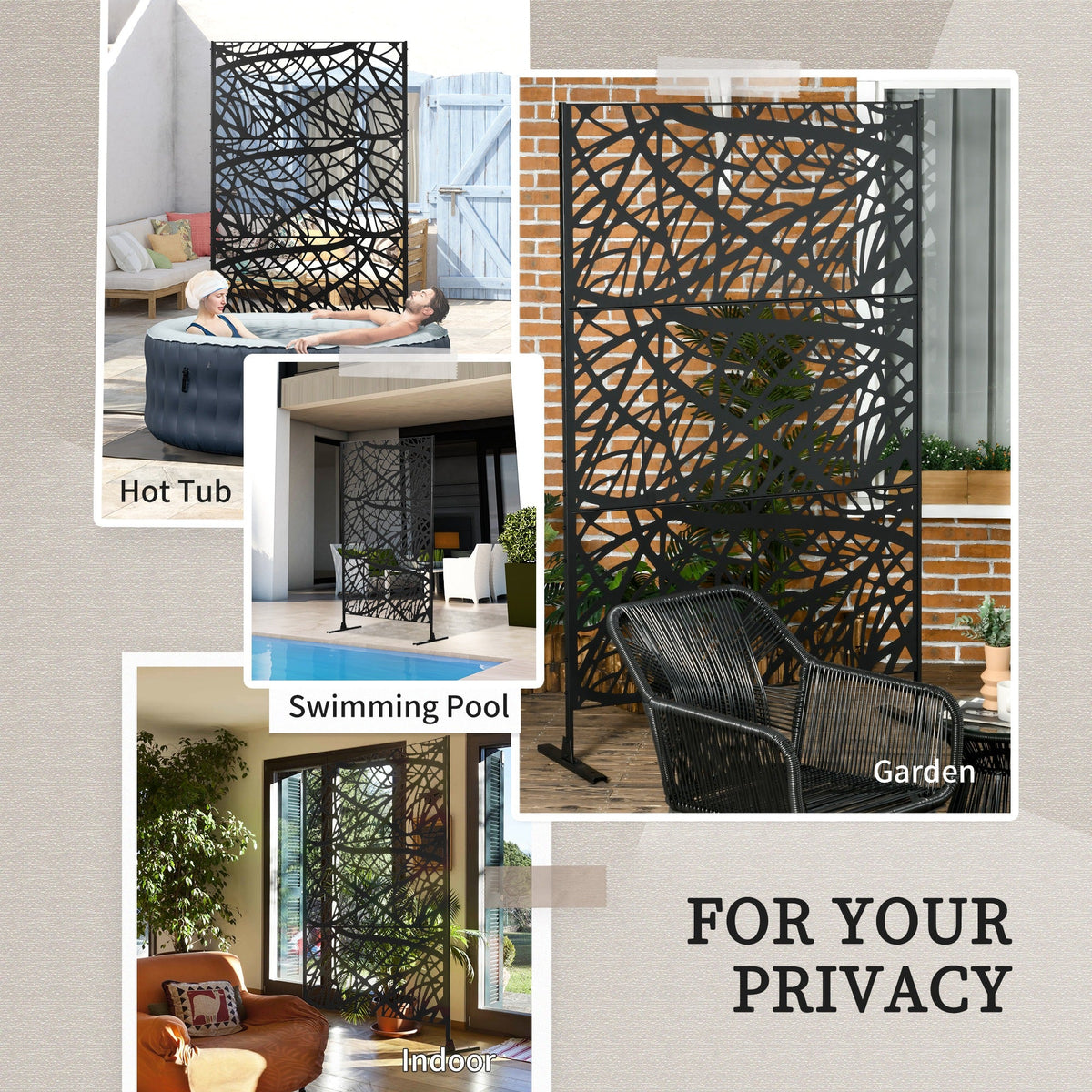 6.5FT Privacy Screen with Twisted Branch Design for Decorative Shade & Climbing Plants