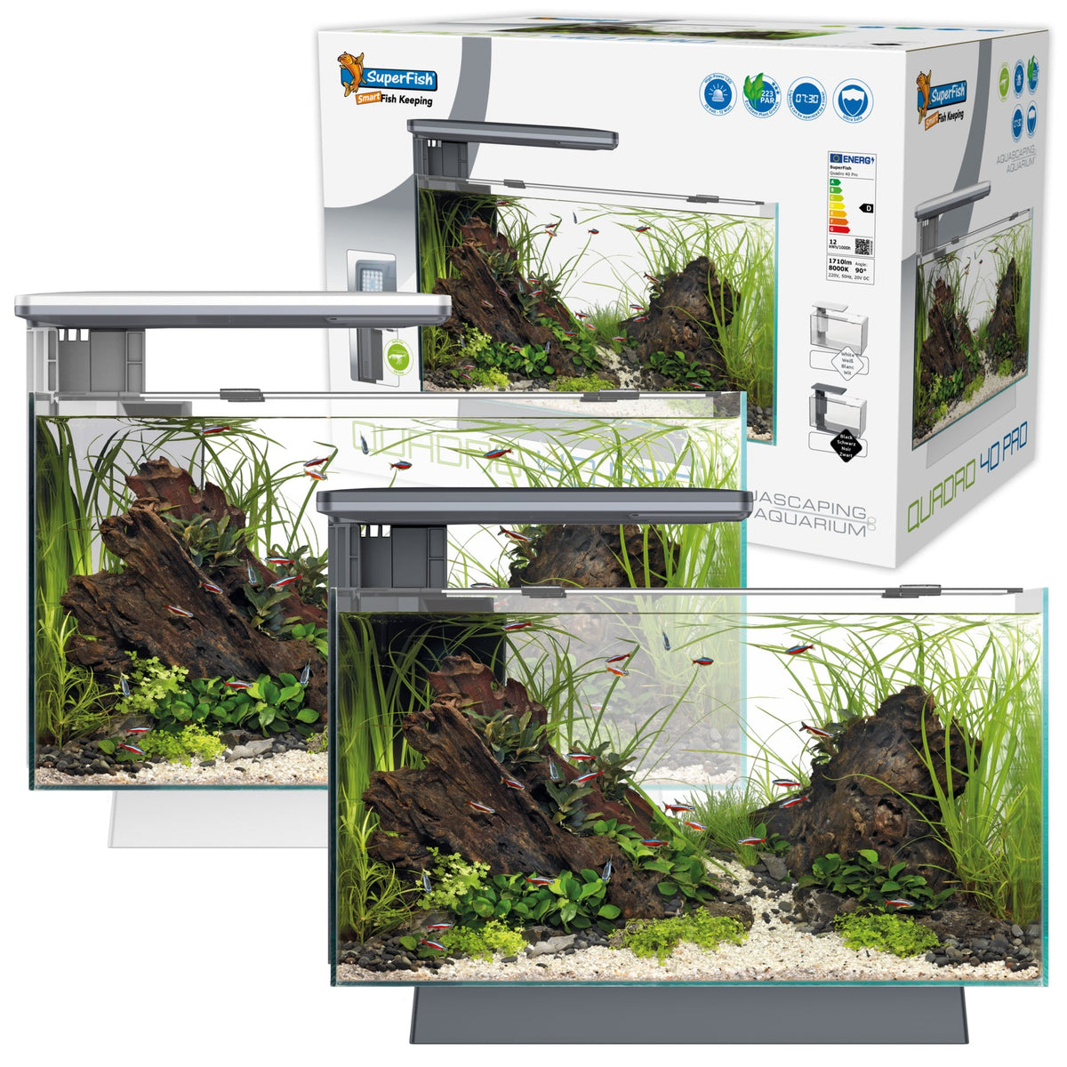Superfish Quadro 40 Pro Aquarium (White/Blue LED)