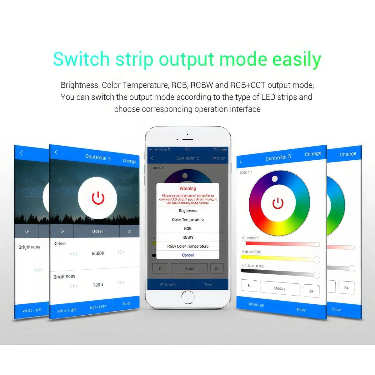 MiBoxer WL5 WiFi 5 in 1 LED Strip Controller RGB+CCT 12-24V