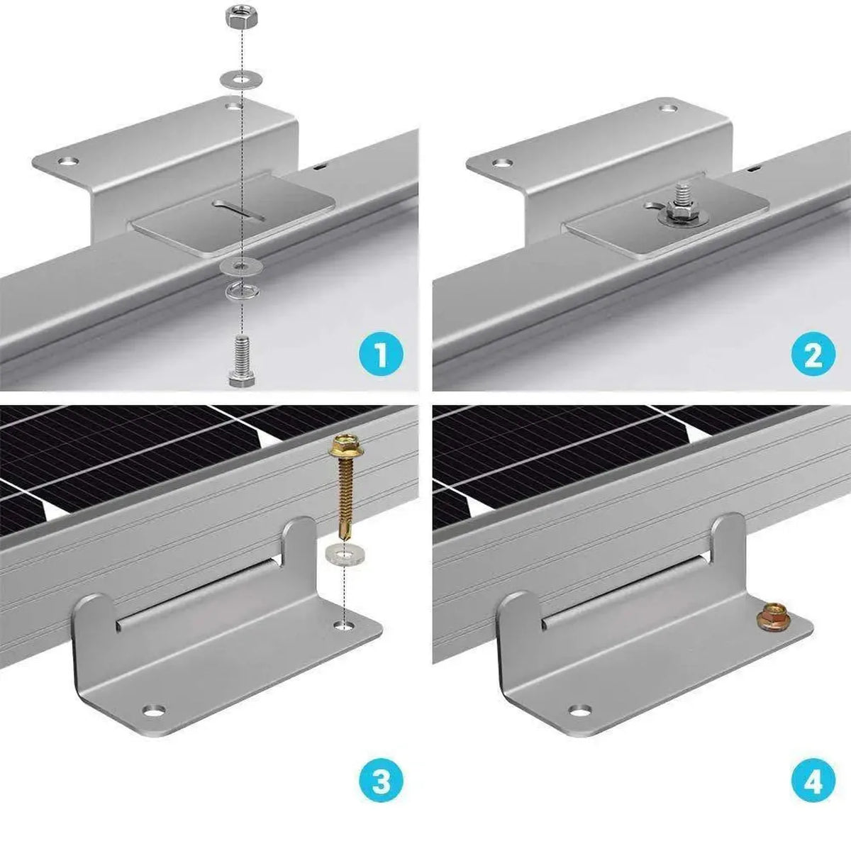 Solar Panel Z Bracket Mounting Kit 4pcs | Stainless Steel