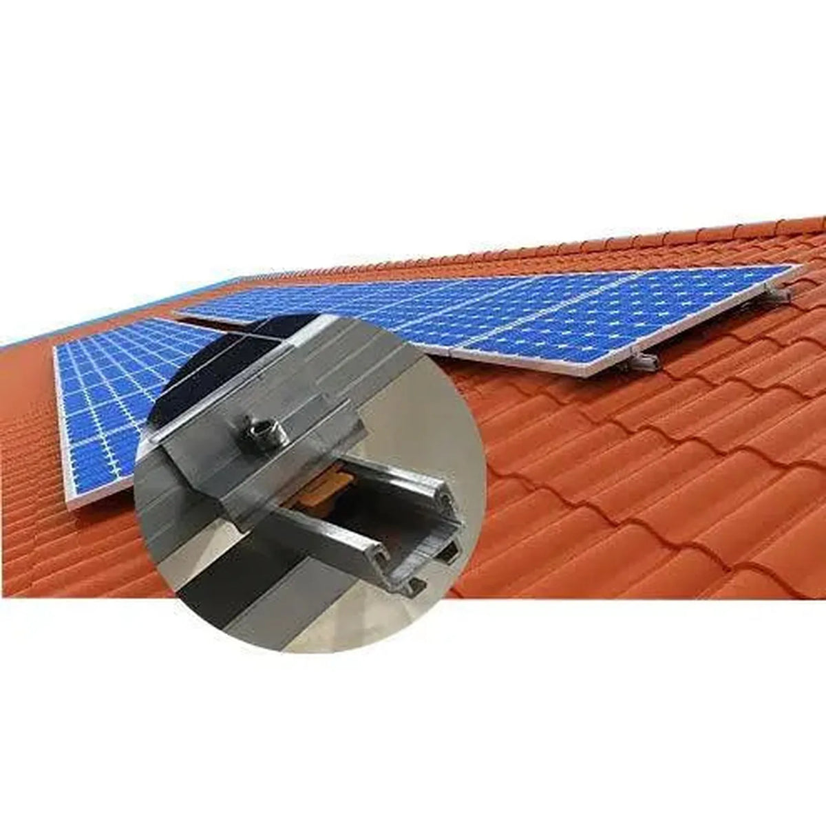 Tile Roof Solar Panel Mounting Kit Hooks and Rails Landscape | Voltacon