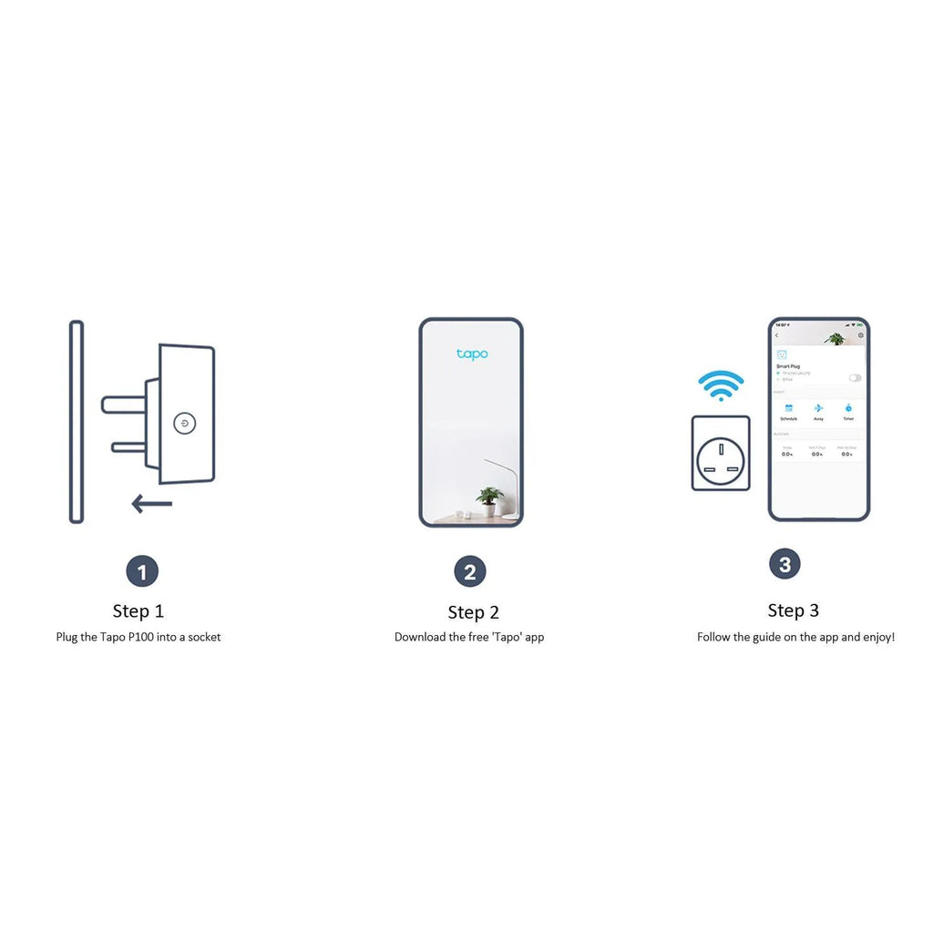 TP-Link Tapo P100 Wi-Fi Smart Plug UK | 4 Pack Alexa & Google Home