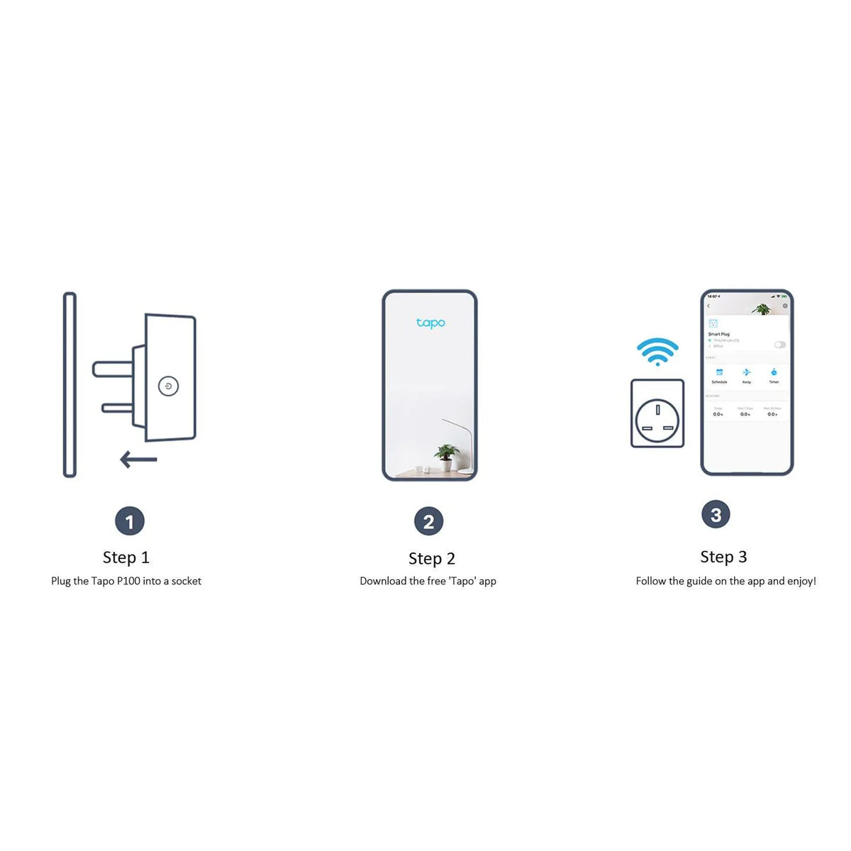 TP-Link Tapo P100 Wi-Fi Smart Plug UK | 4 Pack Alexa & Google Home