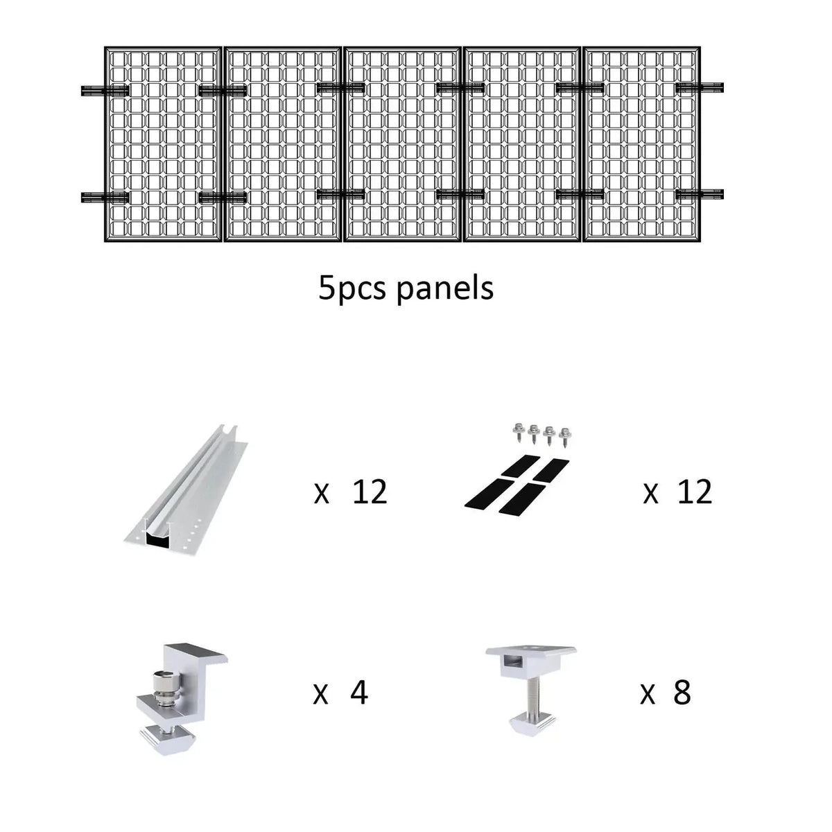 Rail-less Solar Panel Mounting 400mm | Trapezoidal Metal Roof