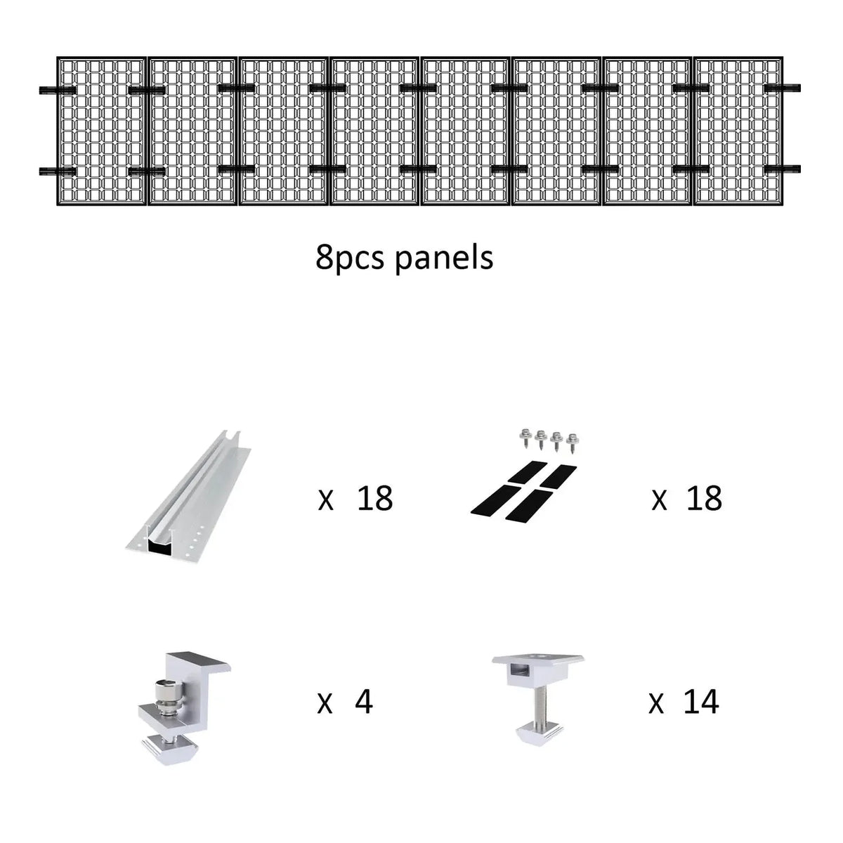 Rail-less Solar Panel Mounting 400mm | Trapezoidal Metal Roof
