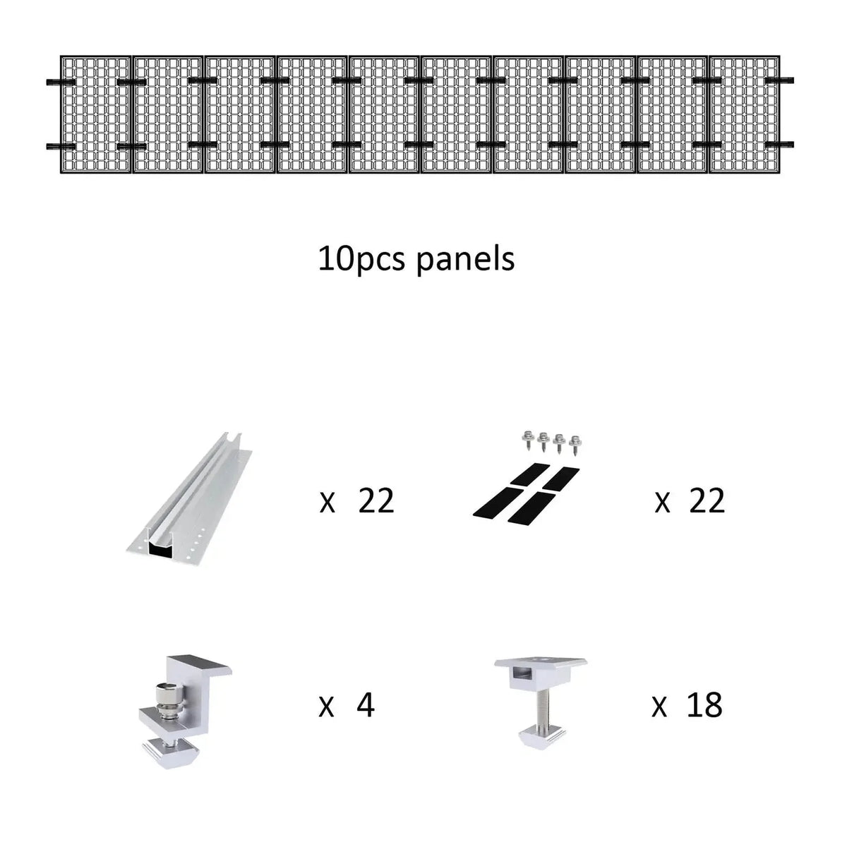 Rail-less Solar Panel Mounting 400mm | Trapezoidal Metal Roof