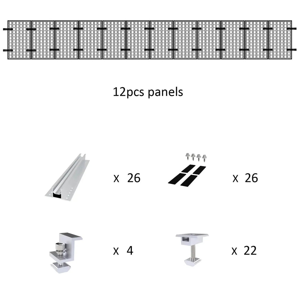 Rail-less Solar Panel Mounting 400mm | Trapezoidal Metal Roof