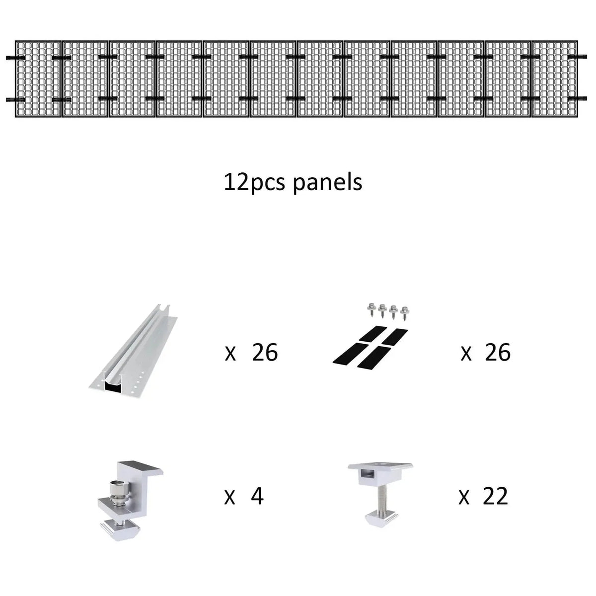 Rail-less Solar Panel Mounting 400mm | Trapezoidal Metal Roof