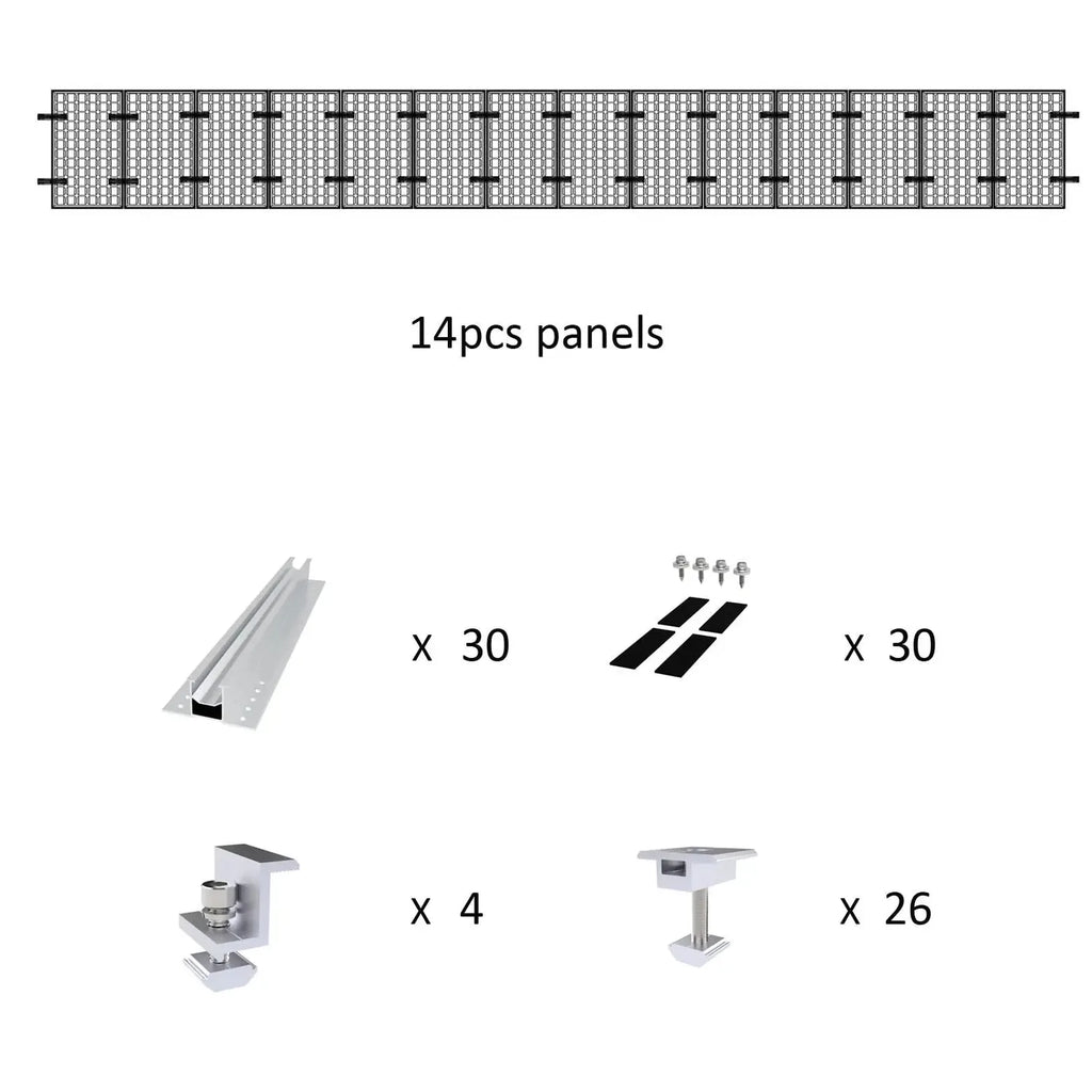 Rail-less Solar Panel Mounting 400mm | Trapezoidal Metal Roof