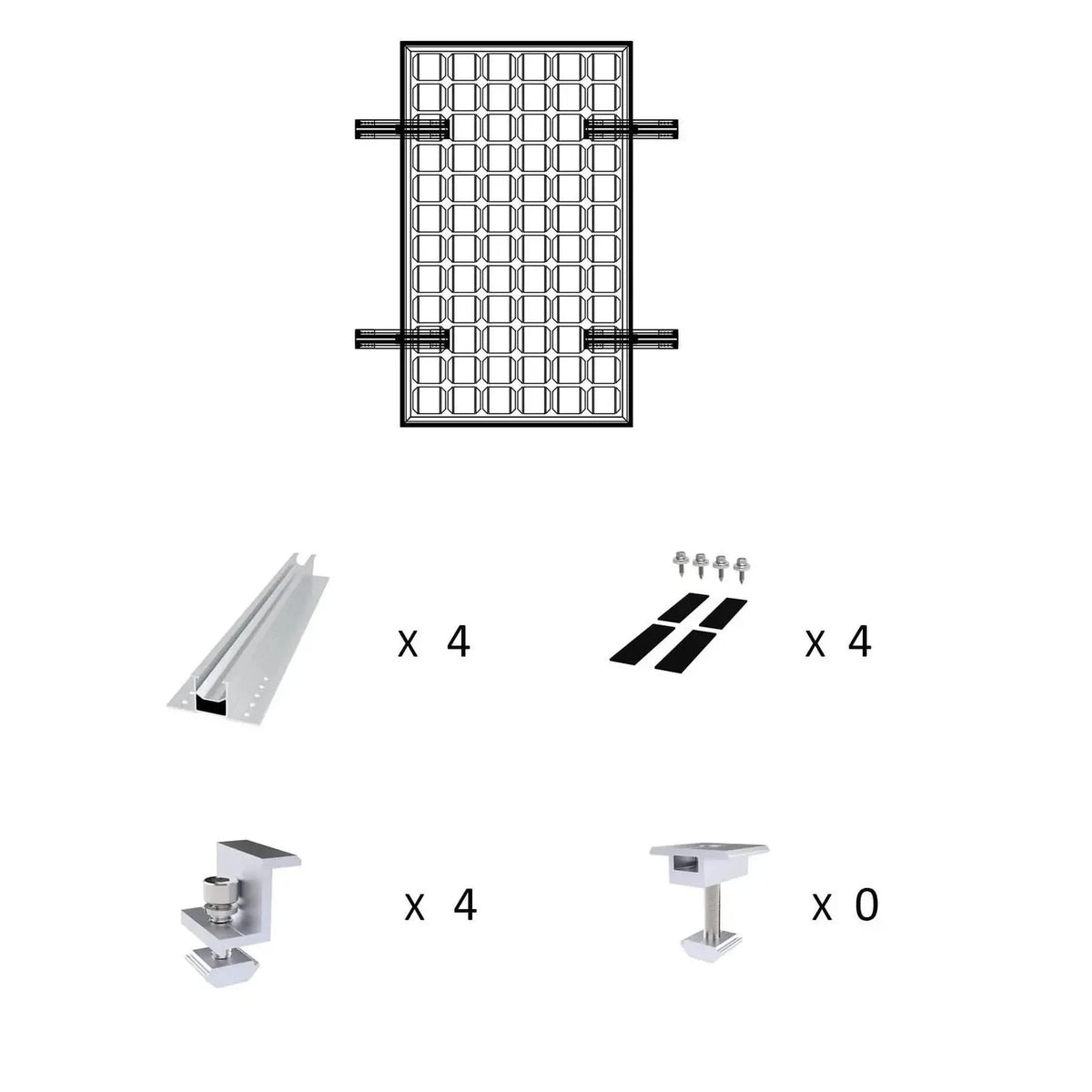 Rail-less Solar Panel Mounting 400mm | Trapezoidal Metal Roof