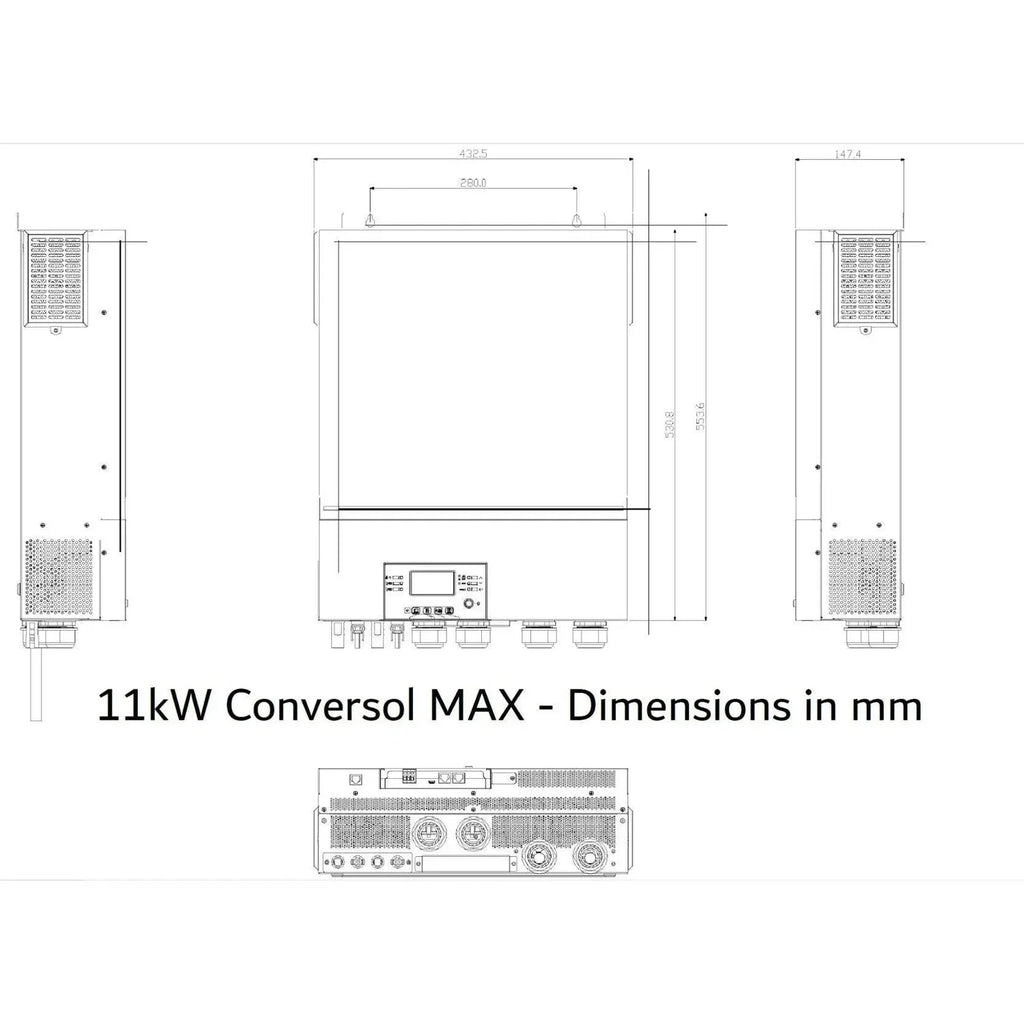 Conversol 11kW Off-Grid Solar Inverter Charger 48V | Voltacon