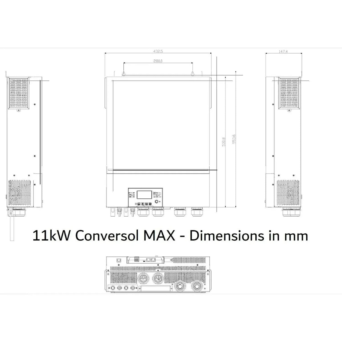 Conversol 11kW Off-Grid Solar Inverter Charger 48V | Voltacon