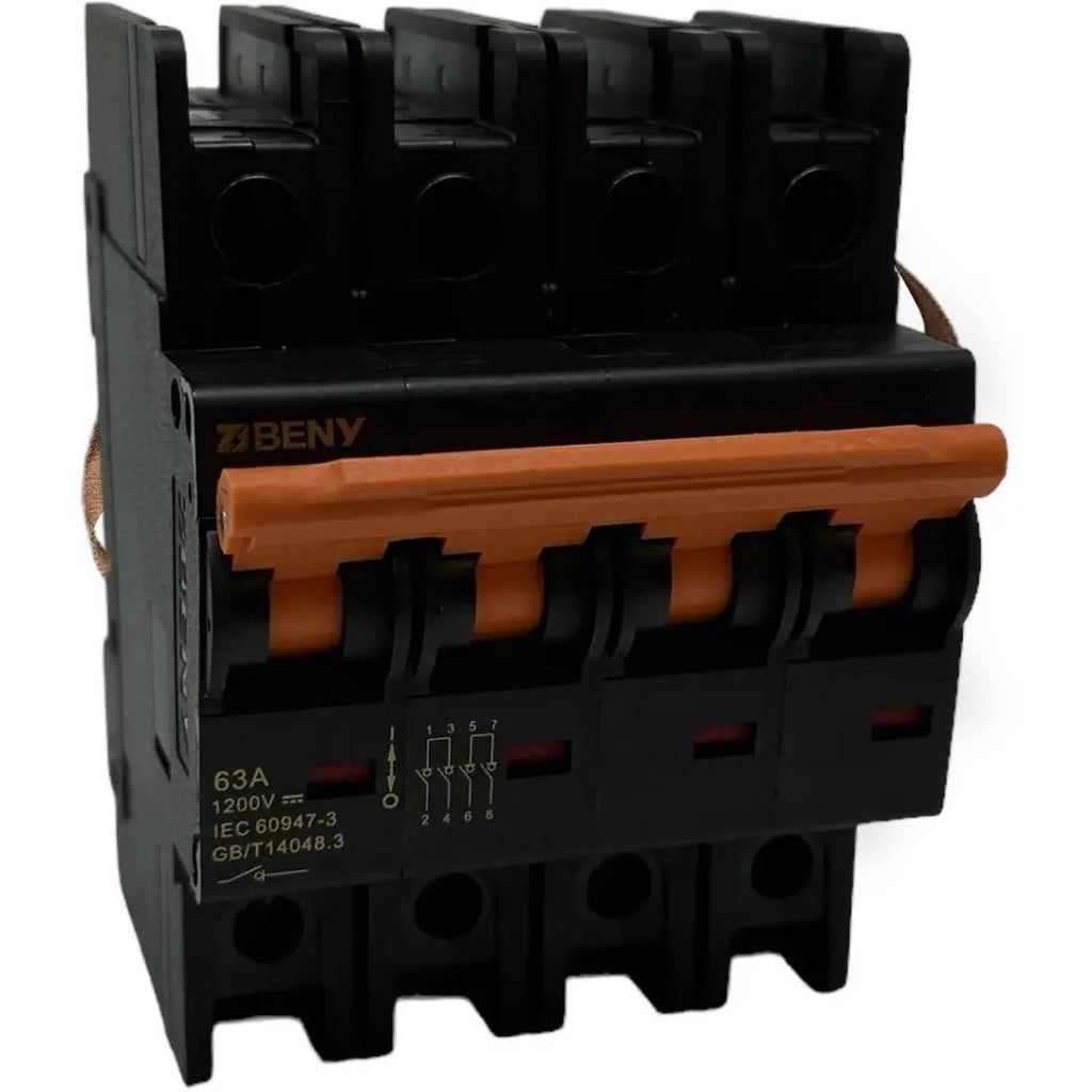 63A 4-Pole DC Isolator 1200V | Voltacon Din Rail Switch