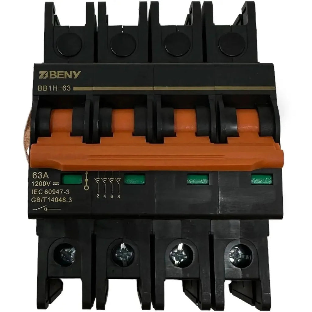 63A 4-Pole DC Isolator 1200V | Voltacon Din Rail Switch