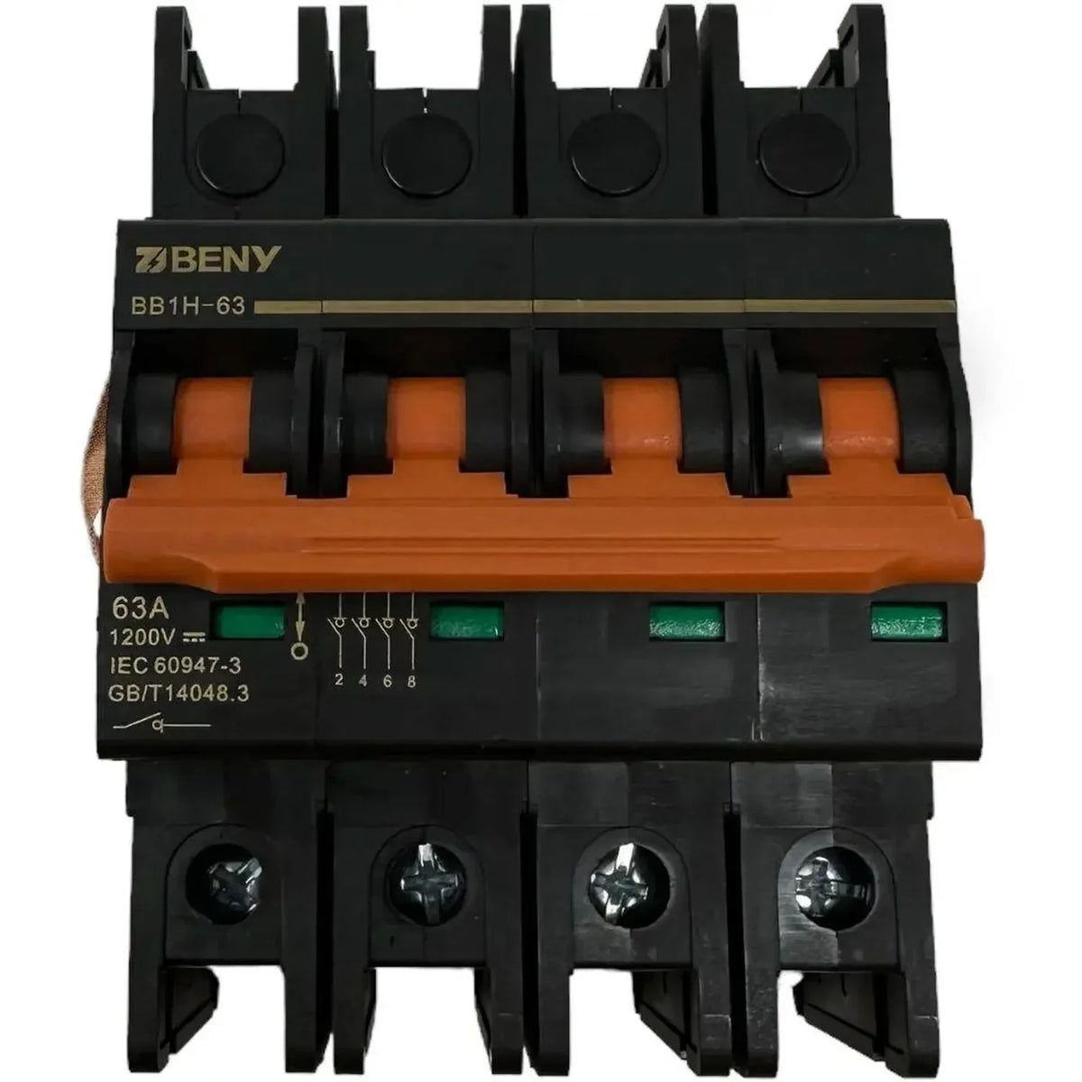 63A 4-Pole DC Isolator 1200V | Voltacon Din Rail Switch
