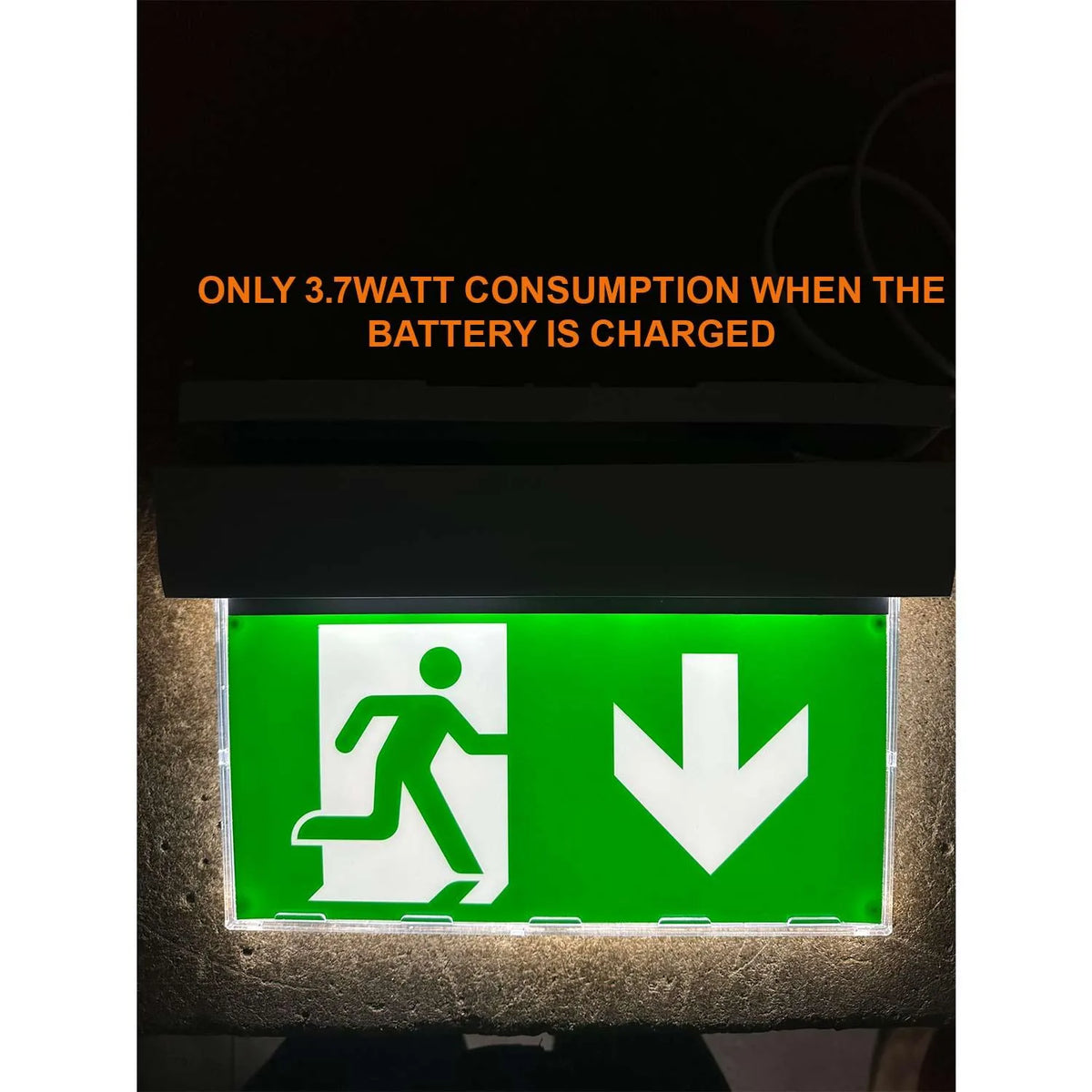 LED Emergency Exit Sign 6W Arrow Down IP20 | Ledison