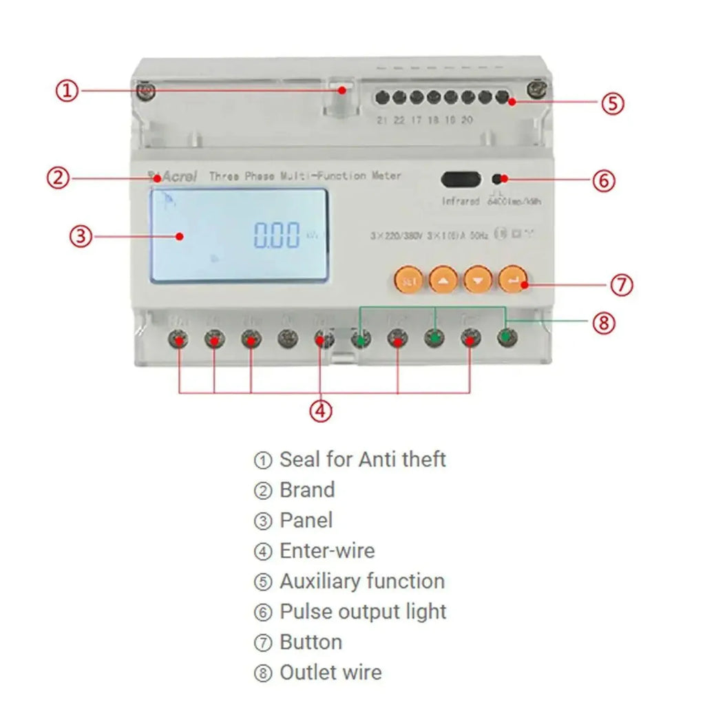 Acrel DTSD1352-C Three Phase Energy Meter for Solis Inverters | 3CT