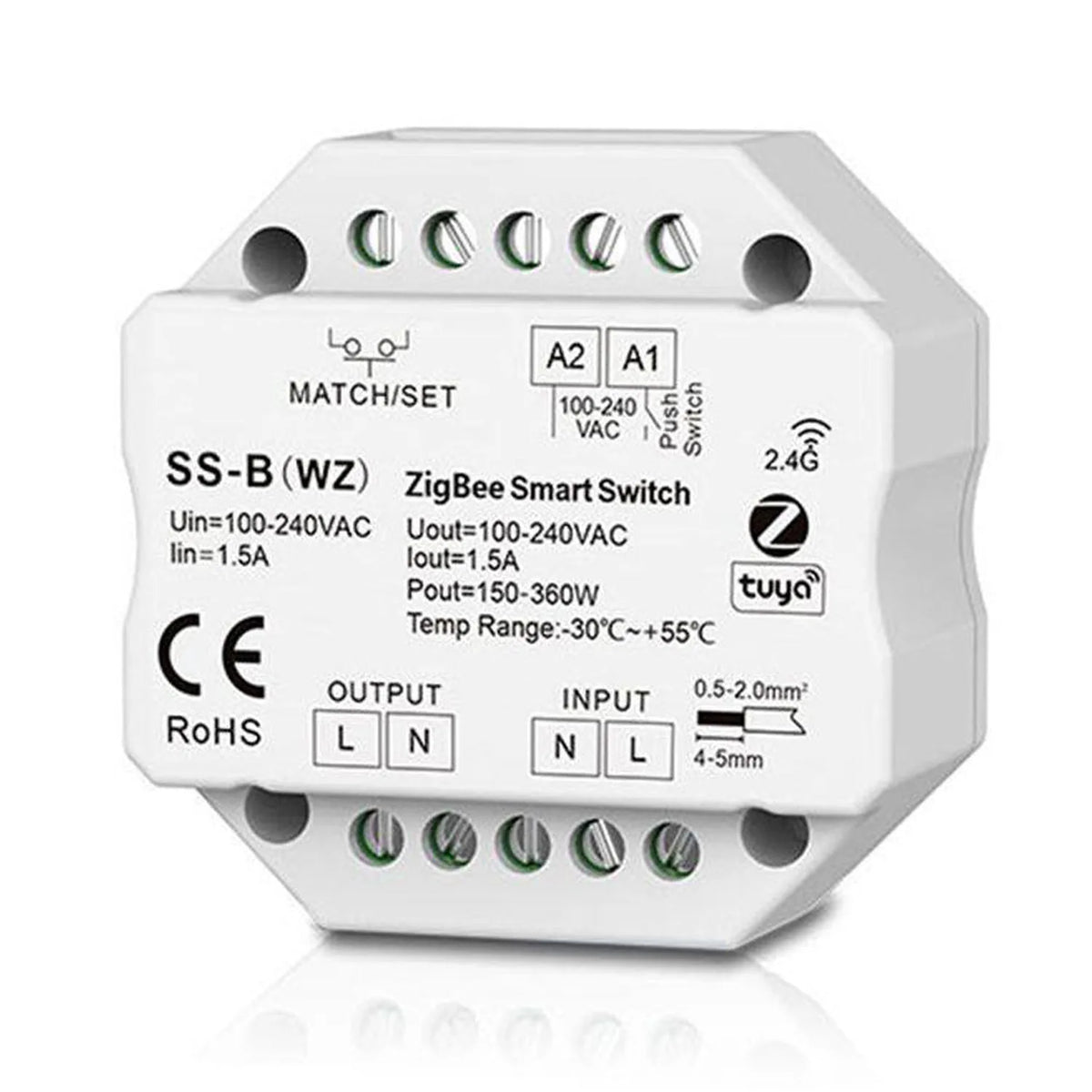 Zigbee Non-Dimmable On/Off Wall Light Switch | Ledison