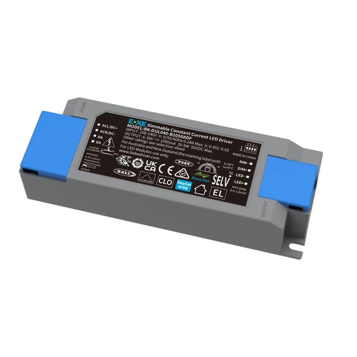 Boke Dimmable Constant Current LED Driver 40W DALI 1-10V | BK-DUL042-B1100ADF
