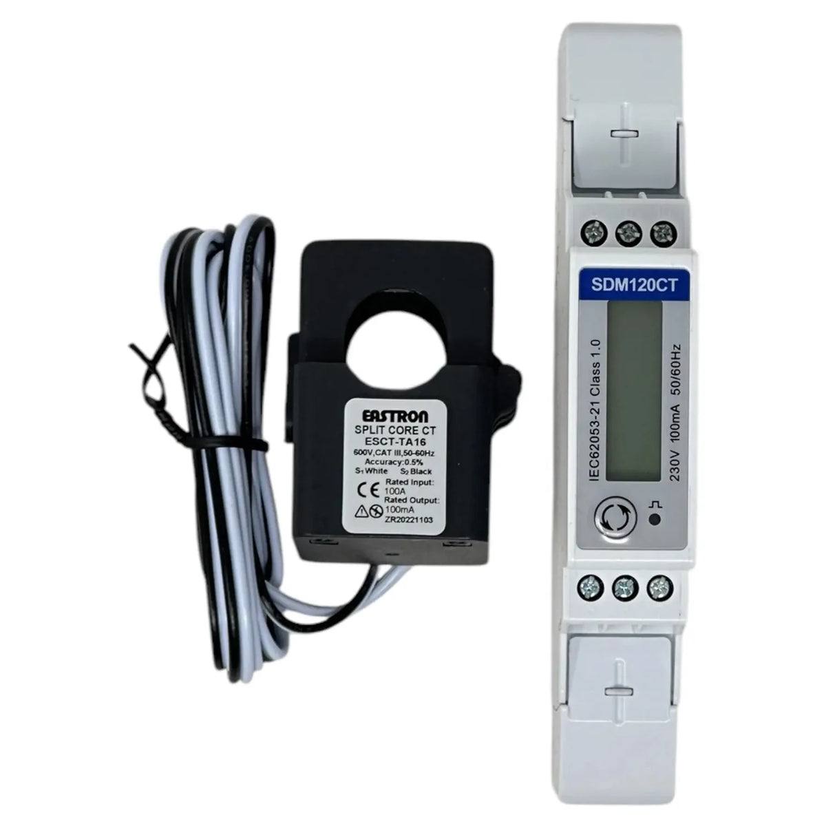 Single Phase DIN Rail Energy Meter 100mA CT Modbus | Eastron SDM120CTM