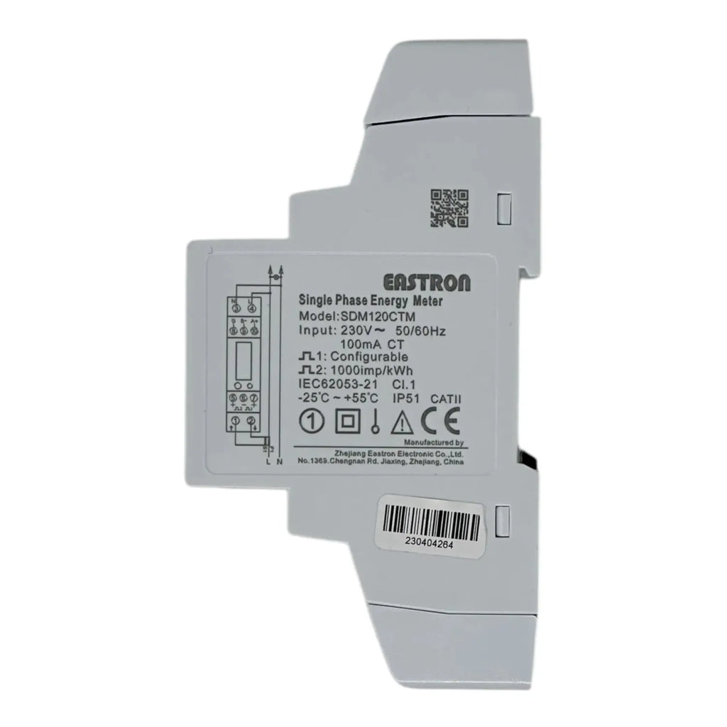 Single Phase DIN Rail Energy Meter 100mA CT Modbus | Eastron SDM120CTM