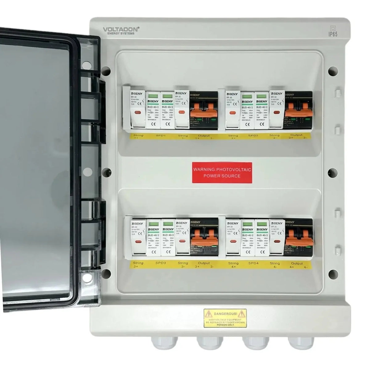 Solar PV Combiner Box 4 In 4 Out 600V DC | Surge Protection