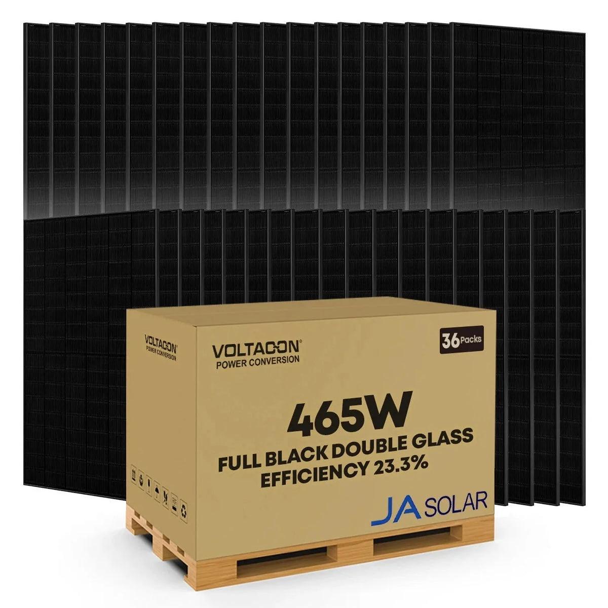 Pallet of 36 JA Solar 465W Deep Blue 4.0 N-Type Solar Panels
