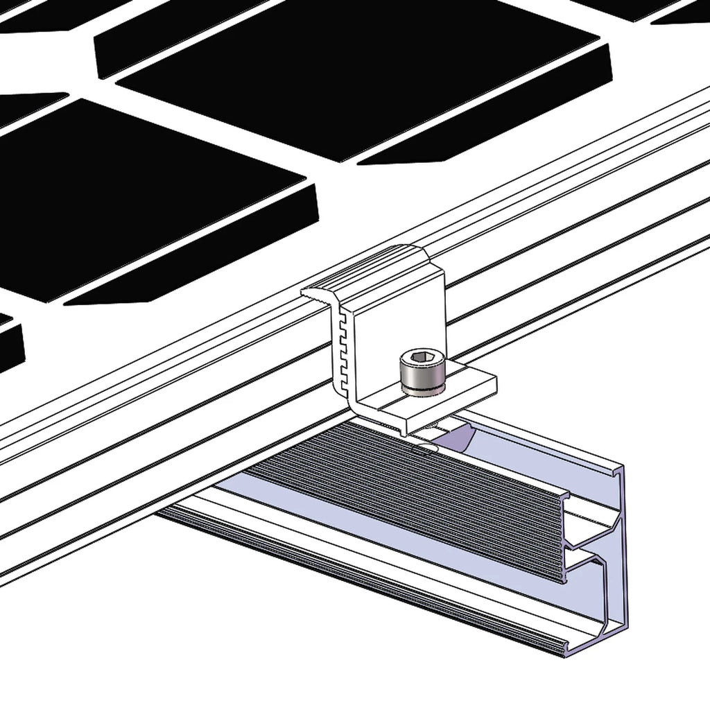 Adjustable End Clamp 30-45mm for Solar Panel Mounting Rail