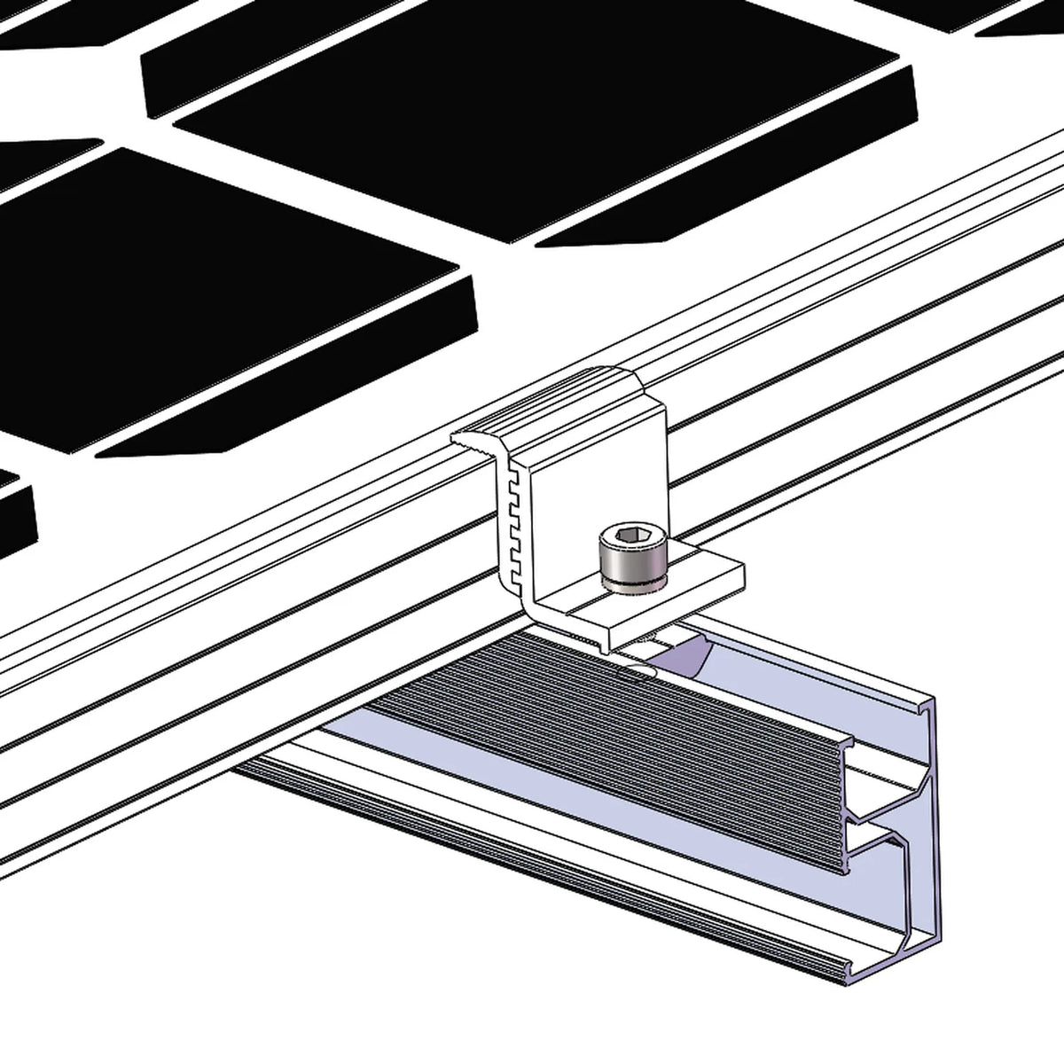 Adjustable End Clamp 30-45mm for Solar Panel Mounting Rail
