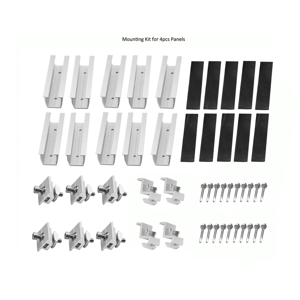 Flat Roof Solar Panel Mounting Kit U-Shape Mini Rail | Voltacon