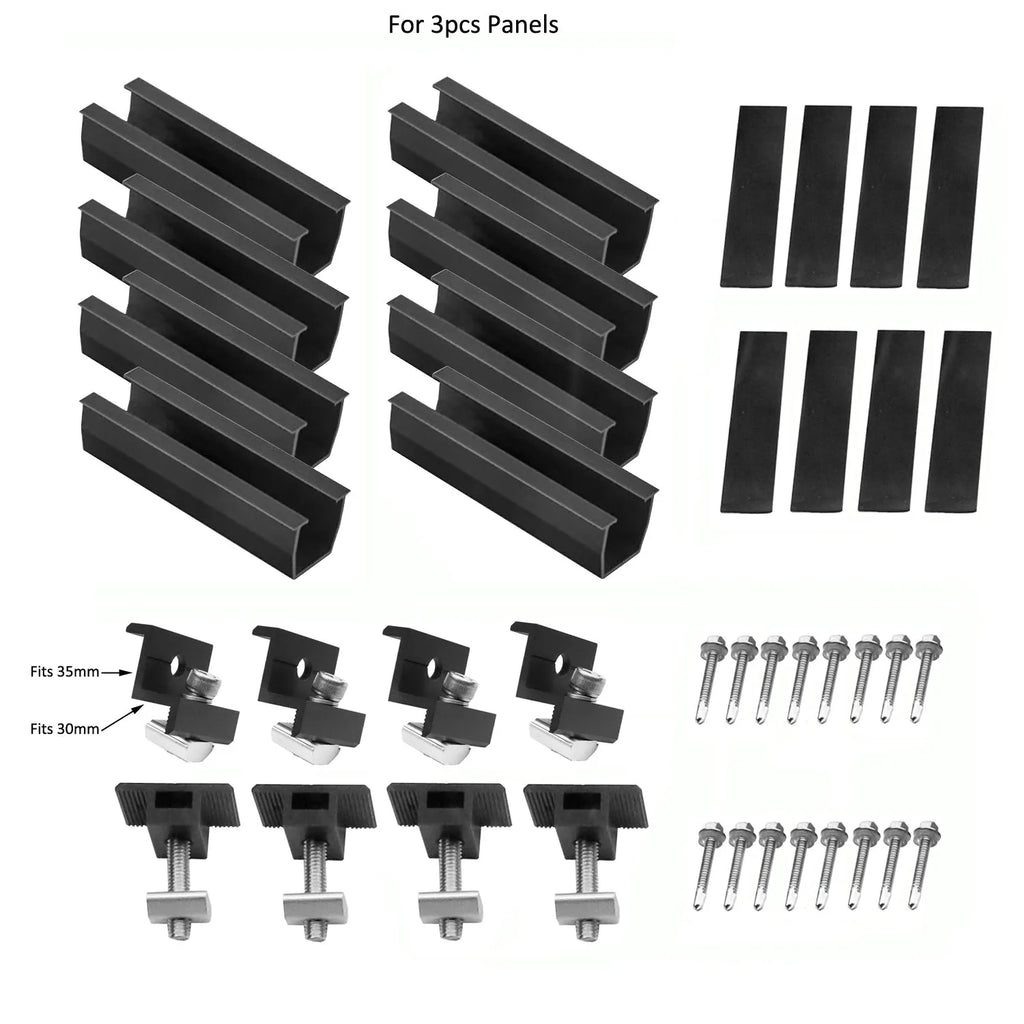Flat Roof Solar Panel Mounting Kit U-Shape Mini Rail | Voltacon